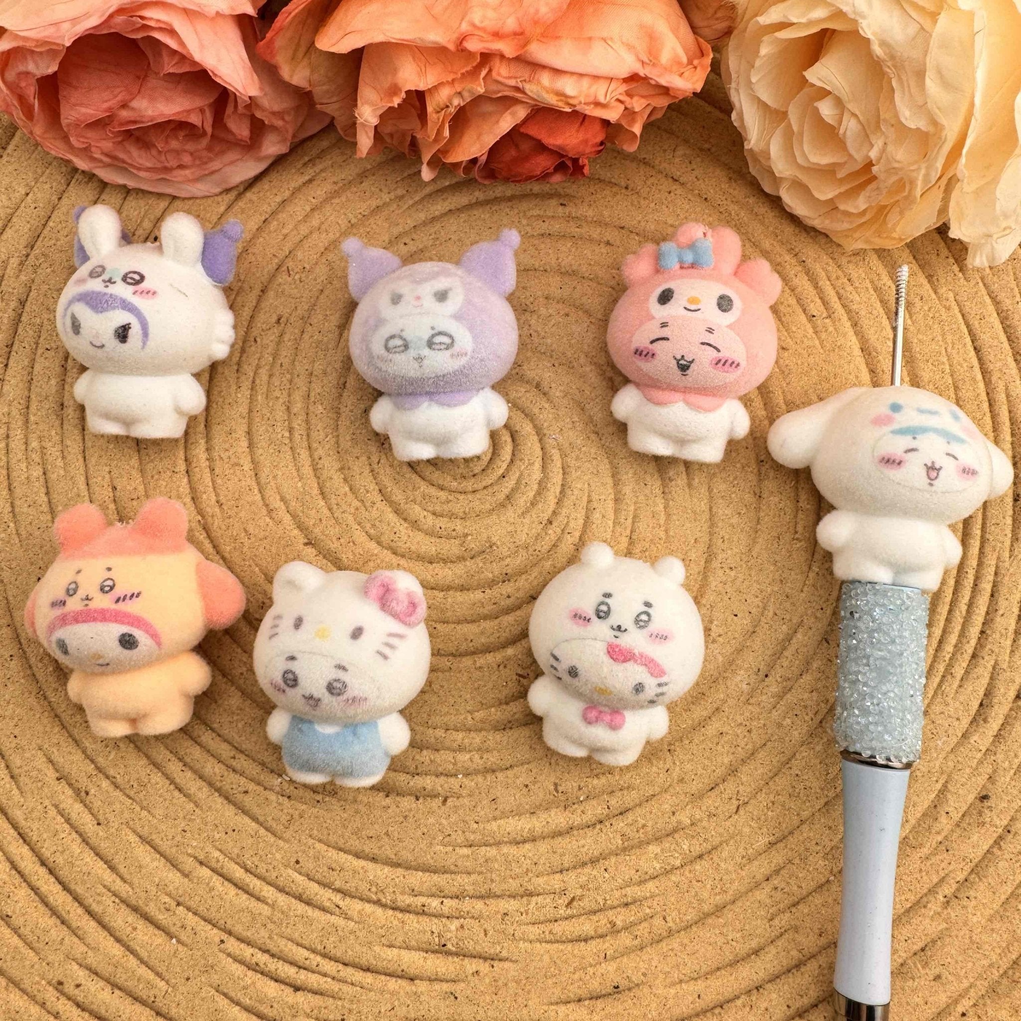 FS10077-Chiikikawa Flocked Resin Beads For Beadable Pens Keychain Makings -Zoe DIY Wholesale