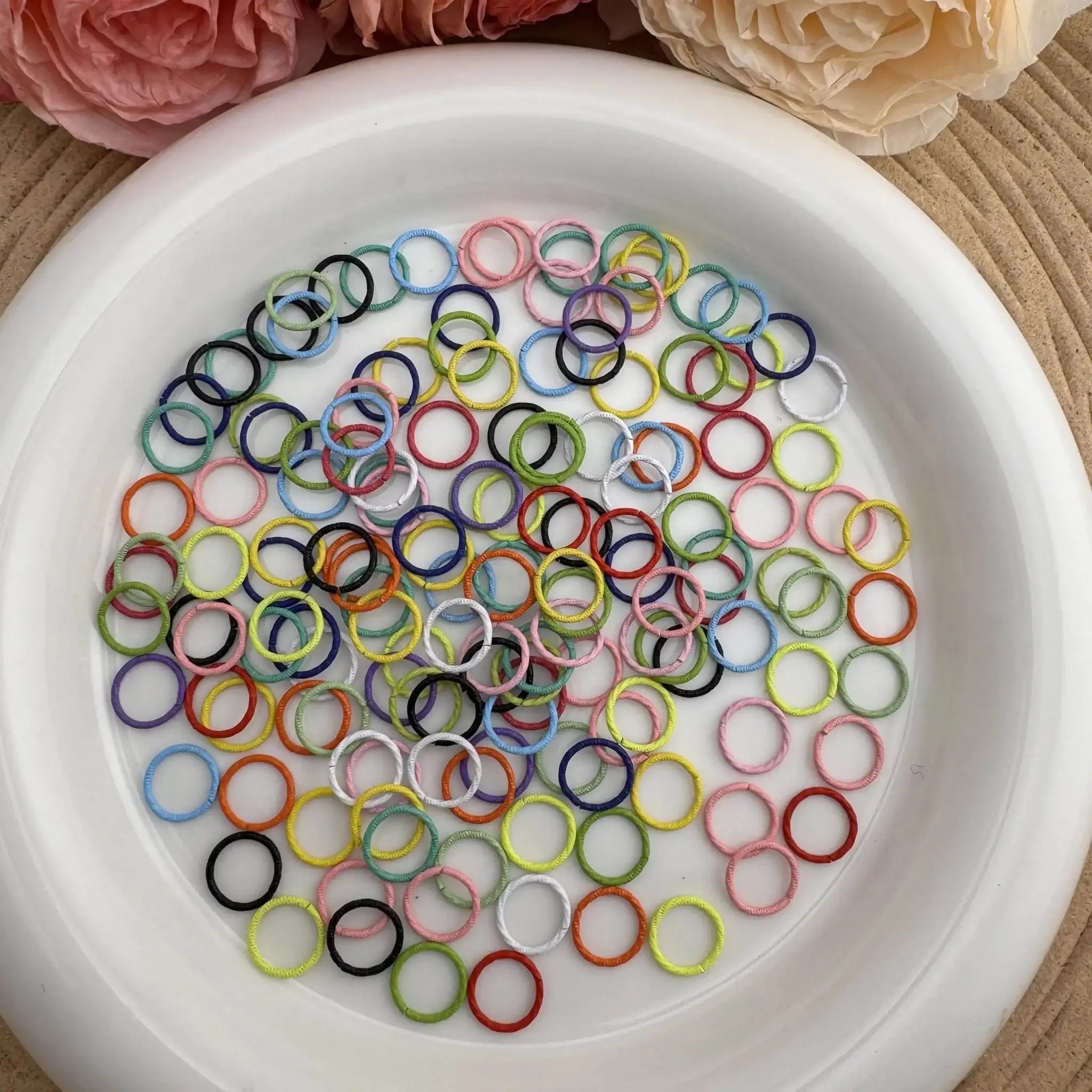 FS10083-12mm Random Mixed Color Ring For Making Keychain Jewelry Making -Zoe DIY Wholesale