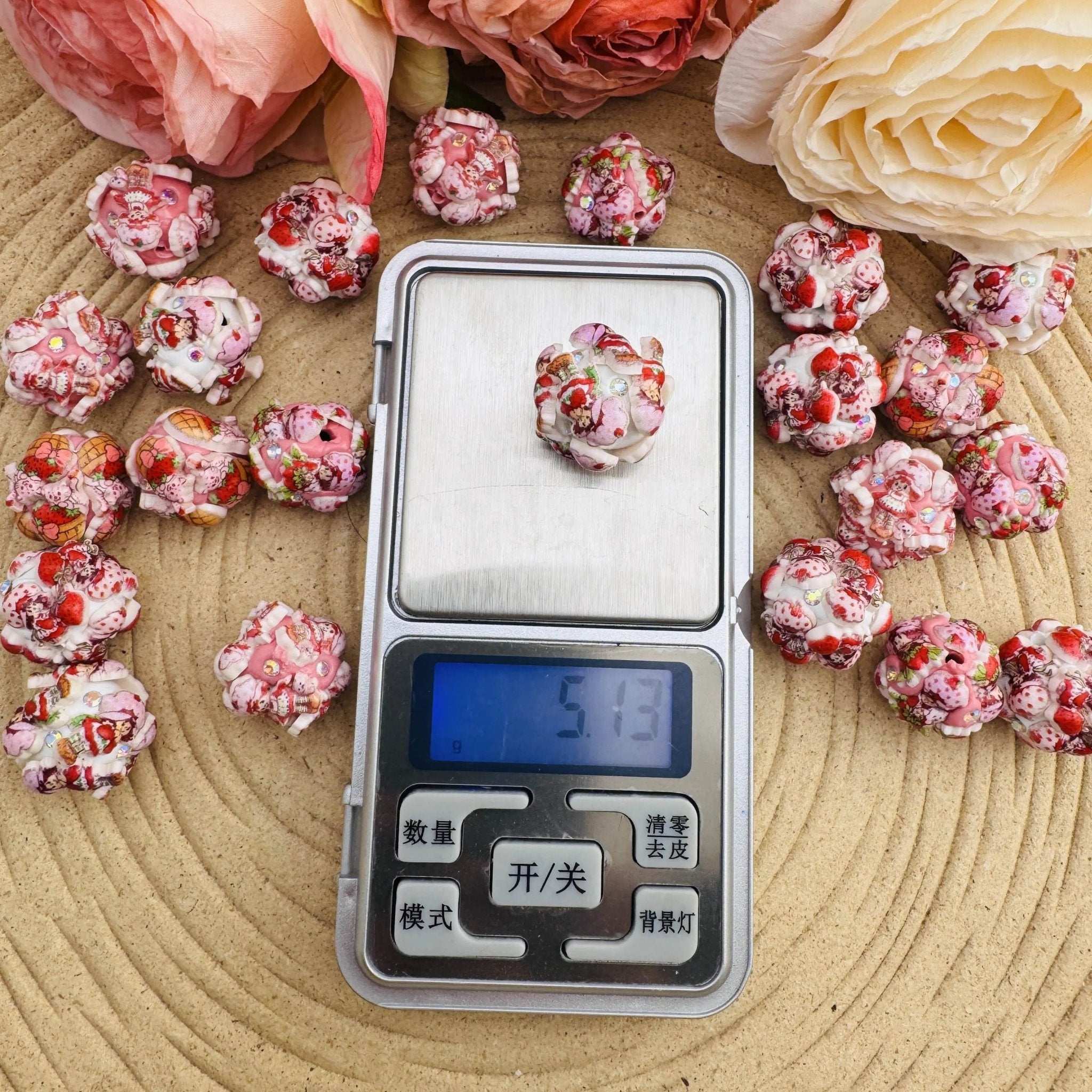 FS10088-20mm Strawberry Clay Beads For Beadable Pens Keychain Making -Zoe DIY Wholesale