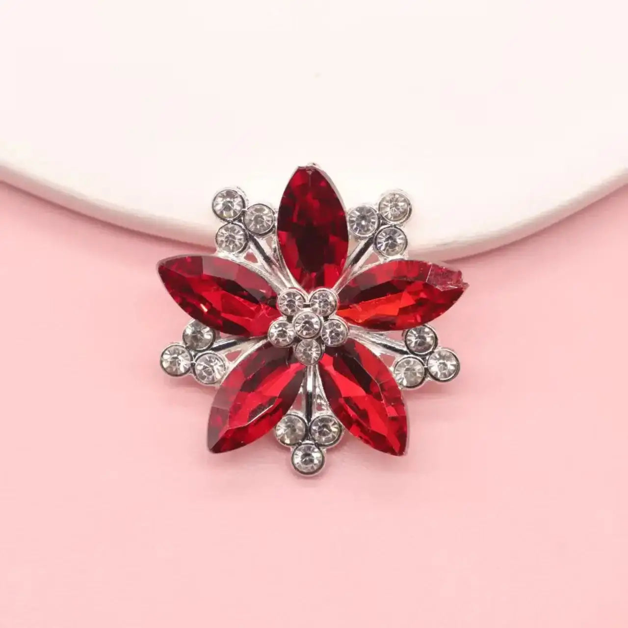 FS101041-About 32×32mm Crystal Flower Metal Patch For Making Fancy Beads Or Other DIY Project -Zoe DIY Wholesale