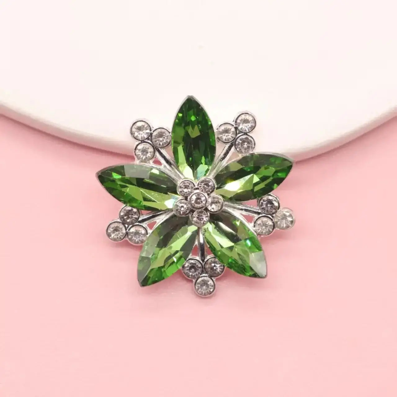 FS101041-About 32×32mm Crystal Flower Metal Patch For Making Fancy Beads Or Other DIY Project -Zoe DIY Wholesale