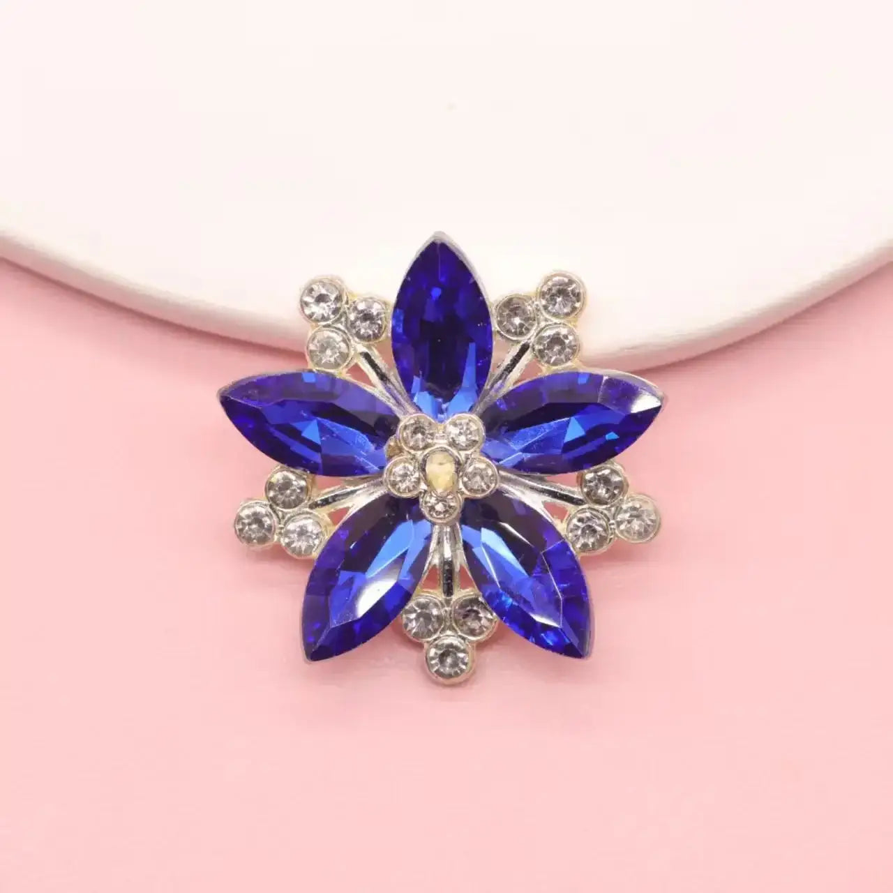 FS101041-About 32×32mm Crystal Flower Metal Patch For Making Fancy Beads Or Other DIY Project -Zoe DIY Wholesale