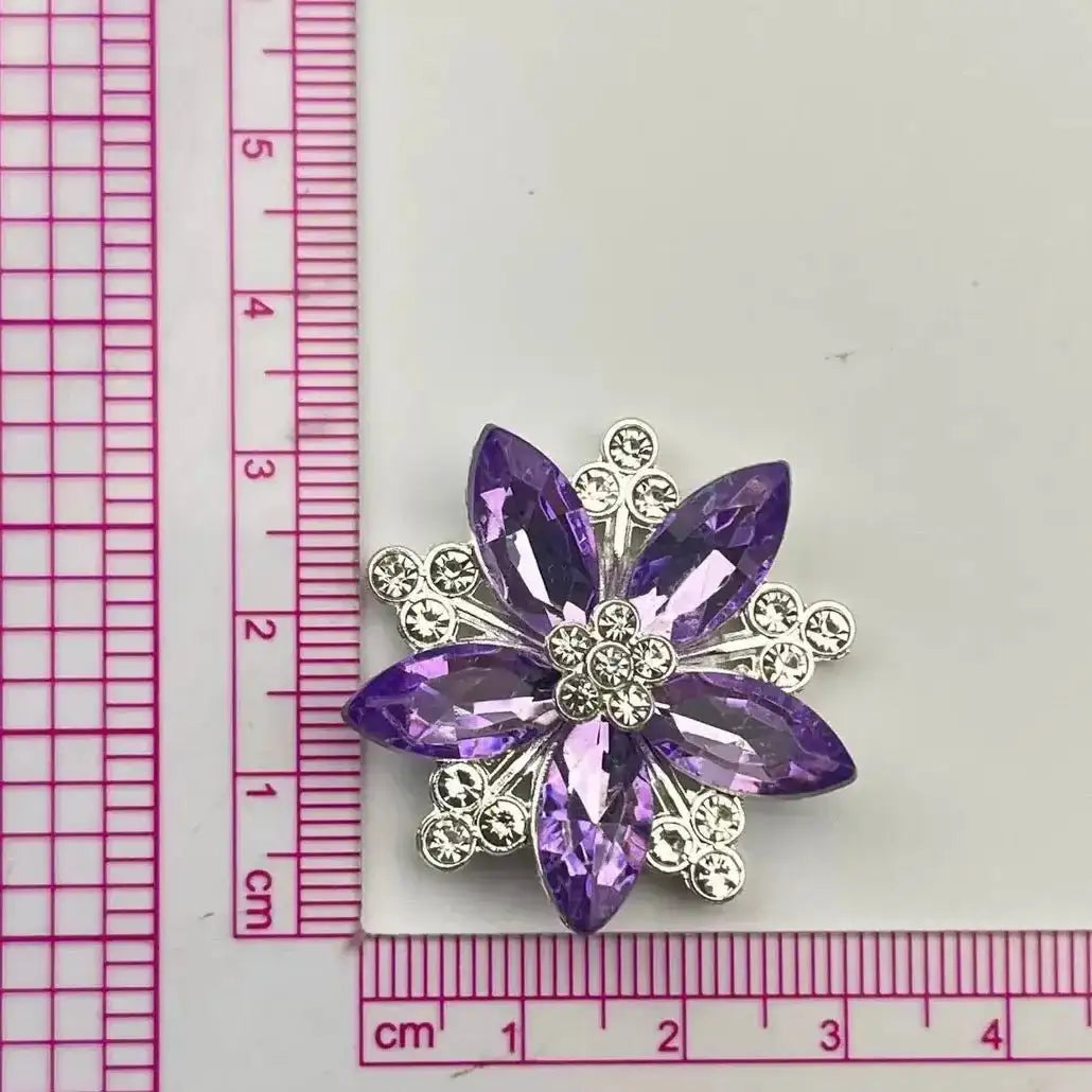 FS101041-About 32×32mm Crystal Flower Metal Patch For Making Fancy Beads Or Other DIY Project -Zoe DIY Wholesale
