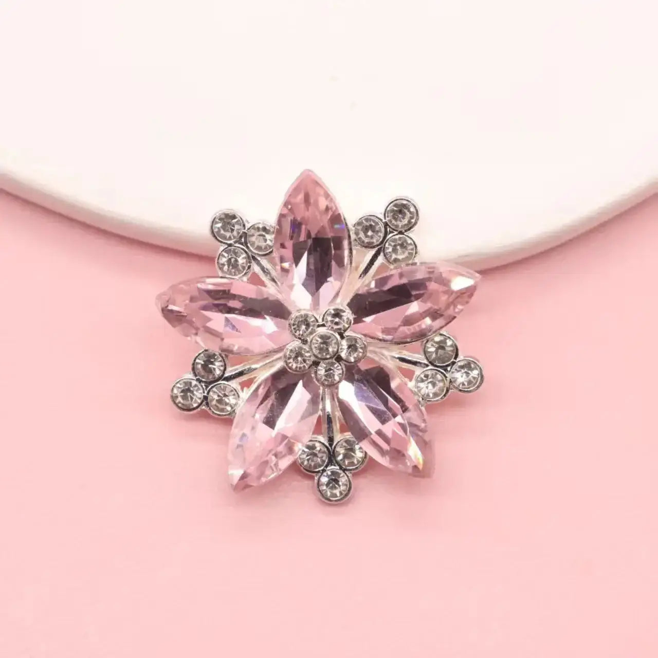 FS101041-About 32×32mm Crystal Flower Metal Patch For Making Fancy Beads Or Other DIY Project -Zoe DIY Wholesale