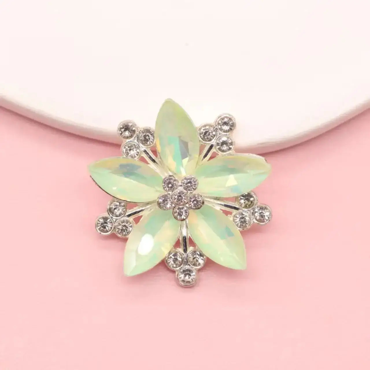FS101041-About 32×32mm Crystal Flower Metal Patch For Making Fancy Beads Or Other DIY Project -Zoe DIY Wholesale
