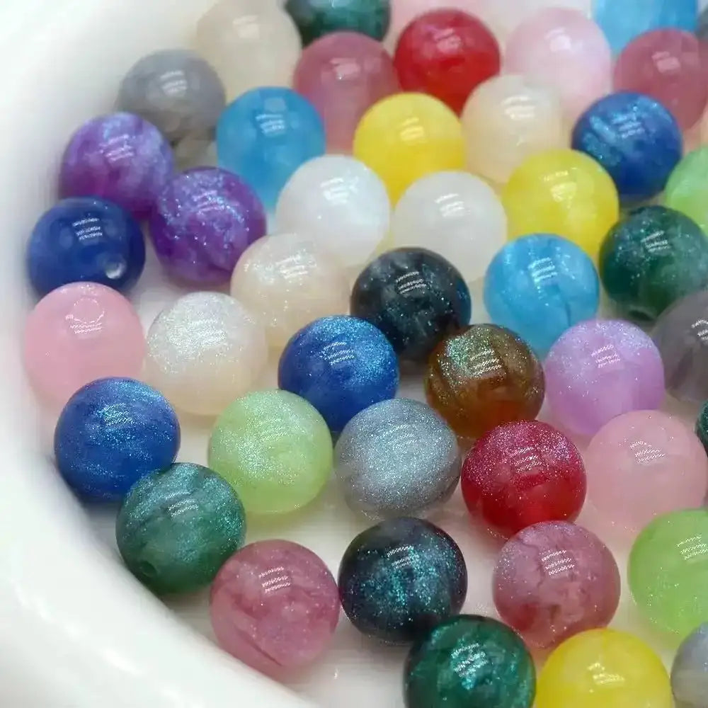 FS101057-16MM Galaxy Round Resin Beads Fit For Beadable Pens Keychain Jewelry Making -Zoe DIY Wholesale