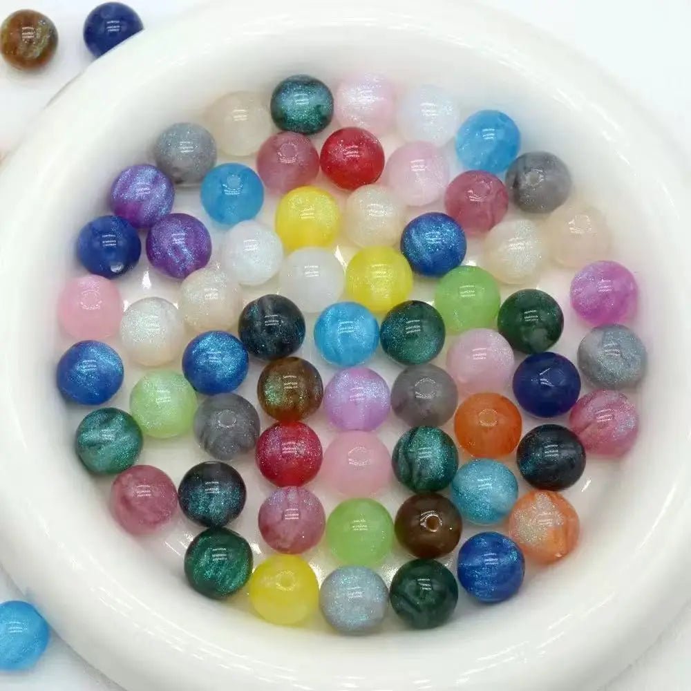 FS101057-16MM Galaxy Round Resin Beads Fit For Beadable Pens Keychain Jewelry Making -Zoe DIY Wholesale