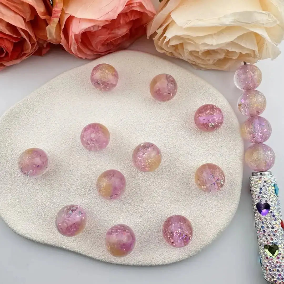 FS101059-16mm Glitter Color Changing Resin Beads -Zoe DIY Wholesale