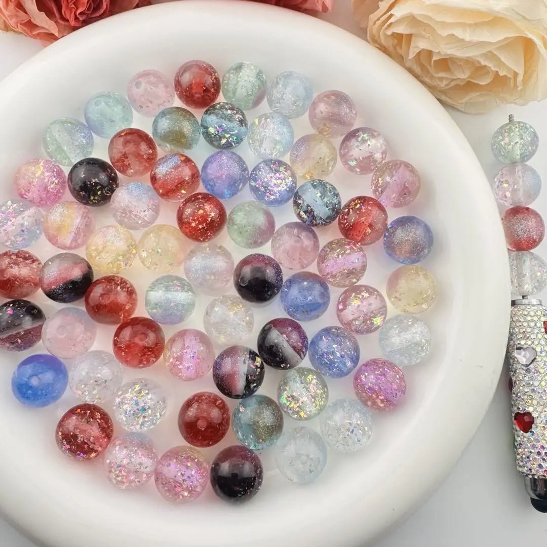 FS101059-16mm Glitter Color Changing Resin Beads -Zoe DIY Wholesale