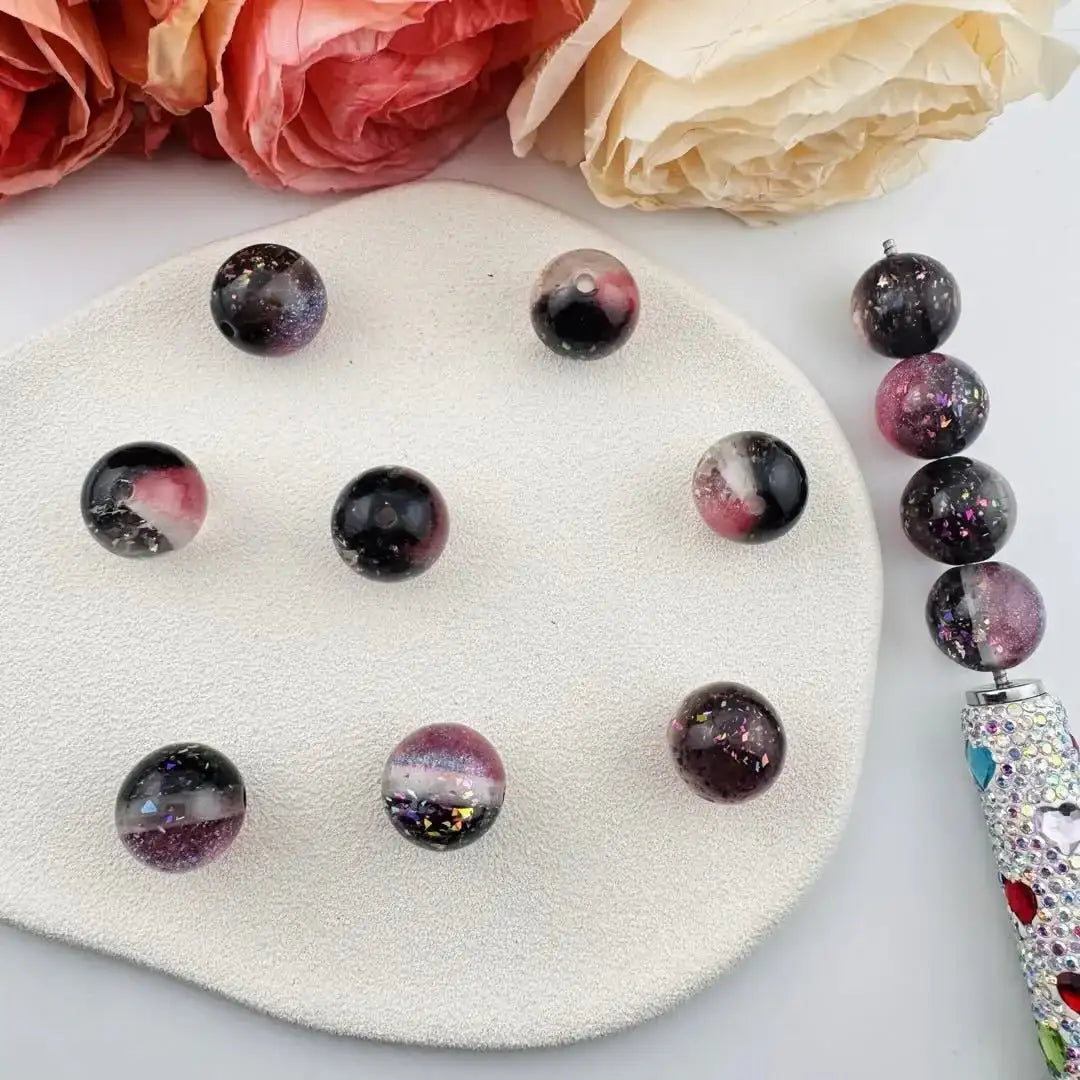 FS101059-16mm Glitter Color Changing Resin Beads -Zoe DIY Wholesale