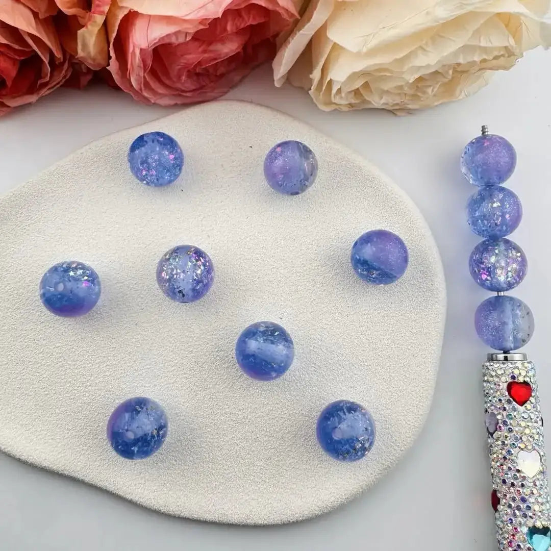 FS101059-16mm Glitter Color Changing Resin Beads -Zoe DIY Wholesale