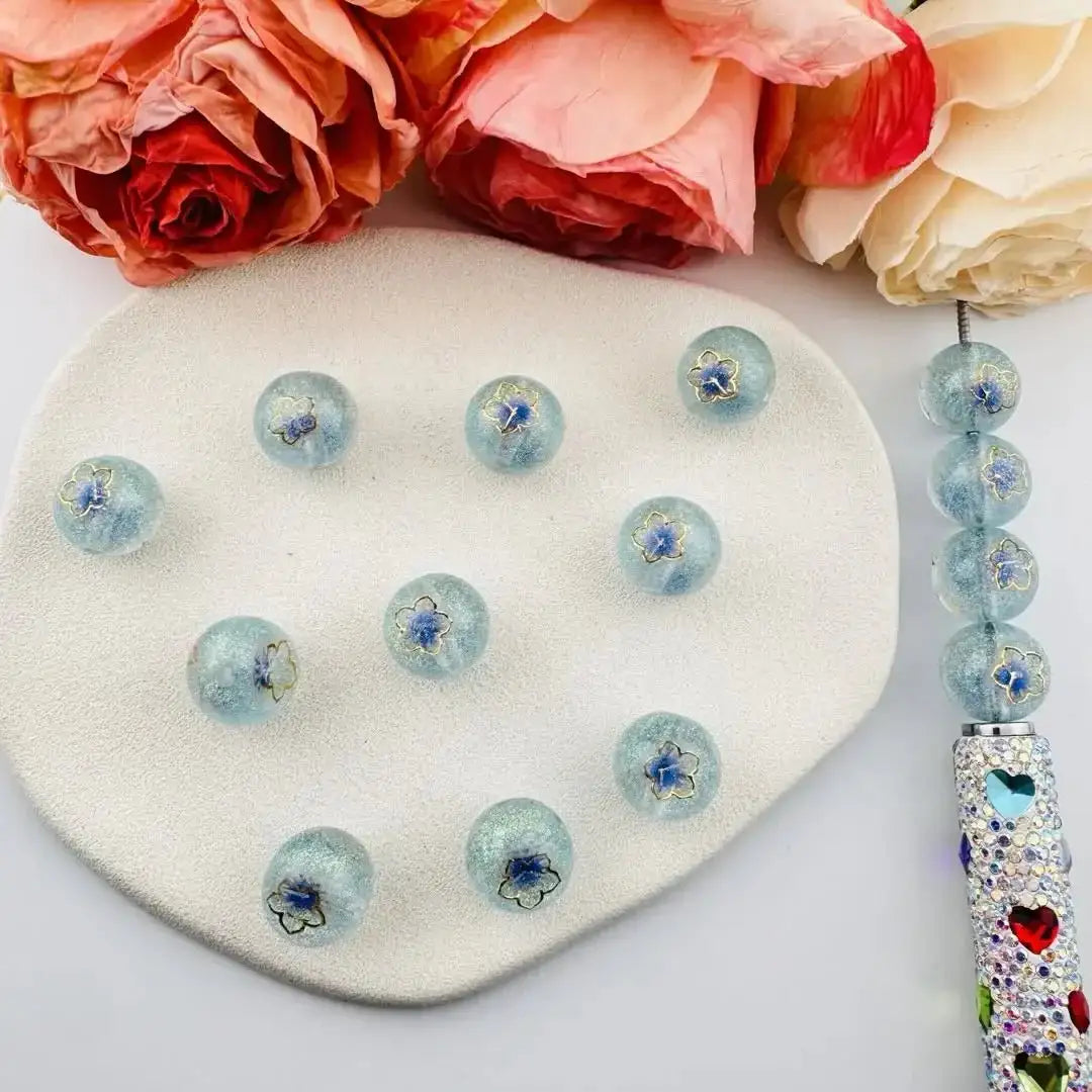 FS101060-16mm Glitter Metal Flower Pouring Resin Beads -Zoe DIY Wholesale