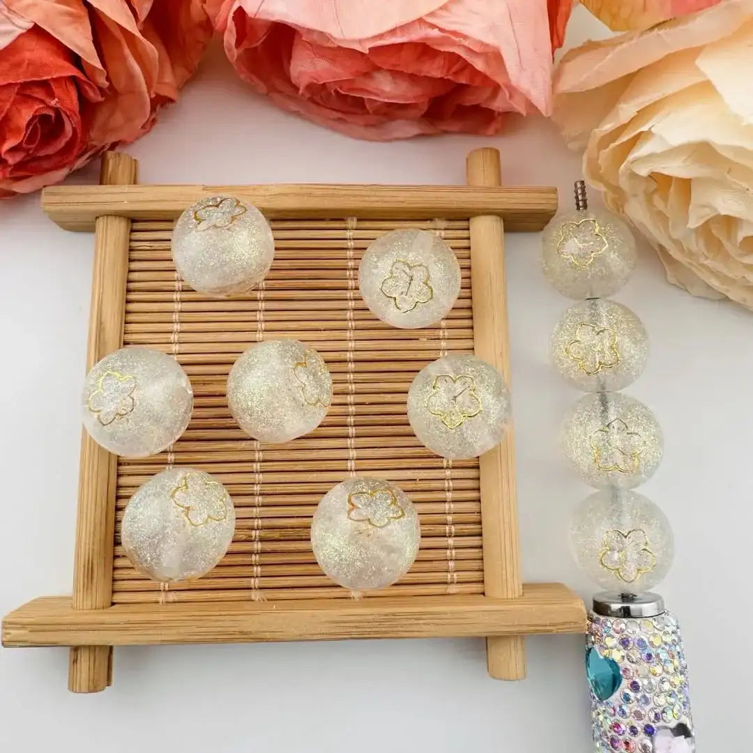FS101060-16mm Glitter Metal Flower Pouring Resin Beads -Zoe DIY Wholesale