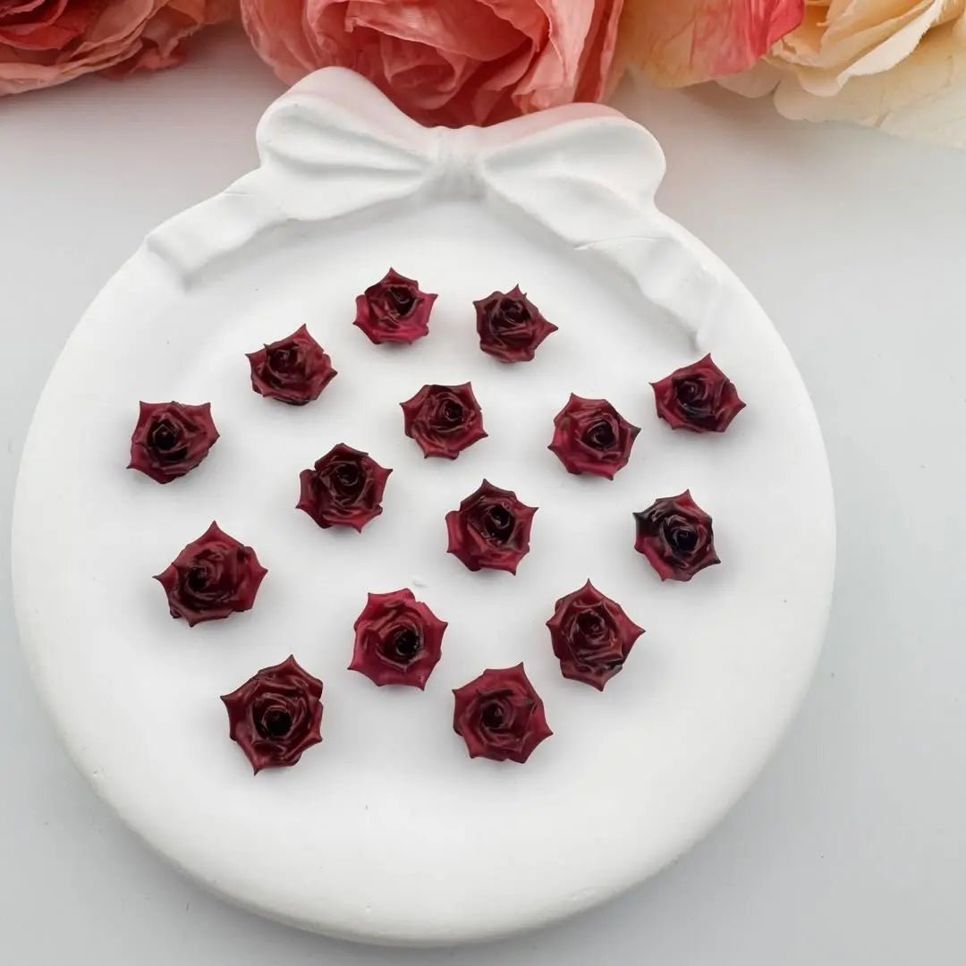 FS101062-10mm Soft Rose Flower Nail Charms -Zoe DIY Wholesale