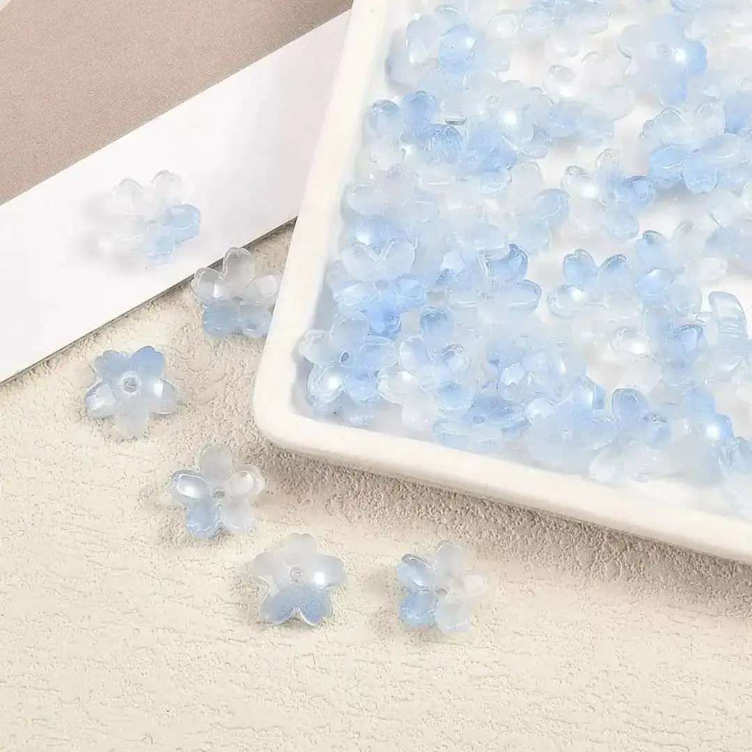 FS101063-About 10mm Sakura Flower Glass Beads ForJewerly Keychain Making -Zoe DIY Wholesale