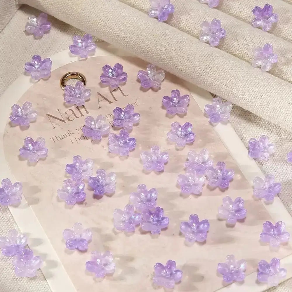 FS101063-About 10mm Sakura Flower Glass Beads ForJewerly Keychain Making -Zoe DIY Wholesale