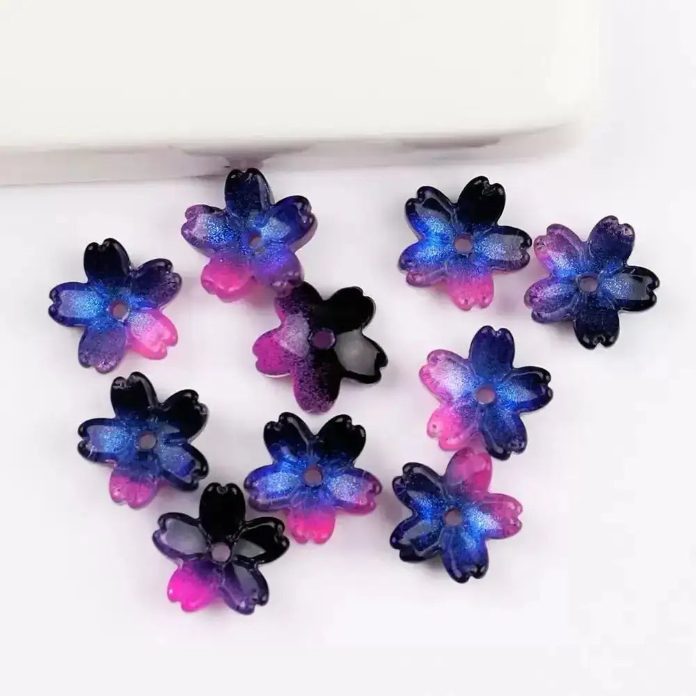 FS101063-About 10mm Sakura Flower Glass Beads ForJewerly Keychain Making -Zoe DIY Wholesale