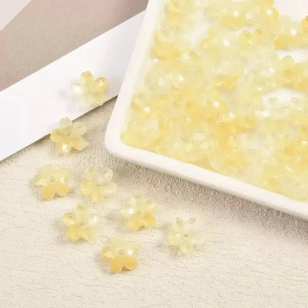 FS101063-About 10mm Sakura Flower Glass Beads ForJewerly Keychain Making -Zoe DIY Wholesale