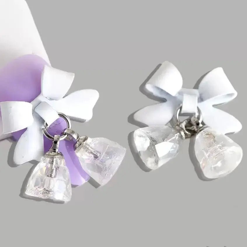 FS101104-About 17×19mm Bow Metal Crystal Bell Nail Charms For Making Fancy Beads Or Fancy Beadable Pens -Zoe DIY Wholesale