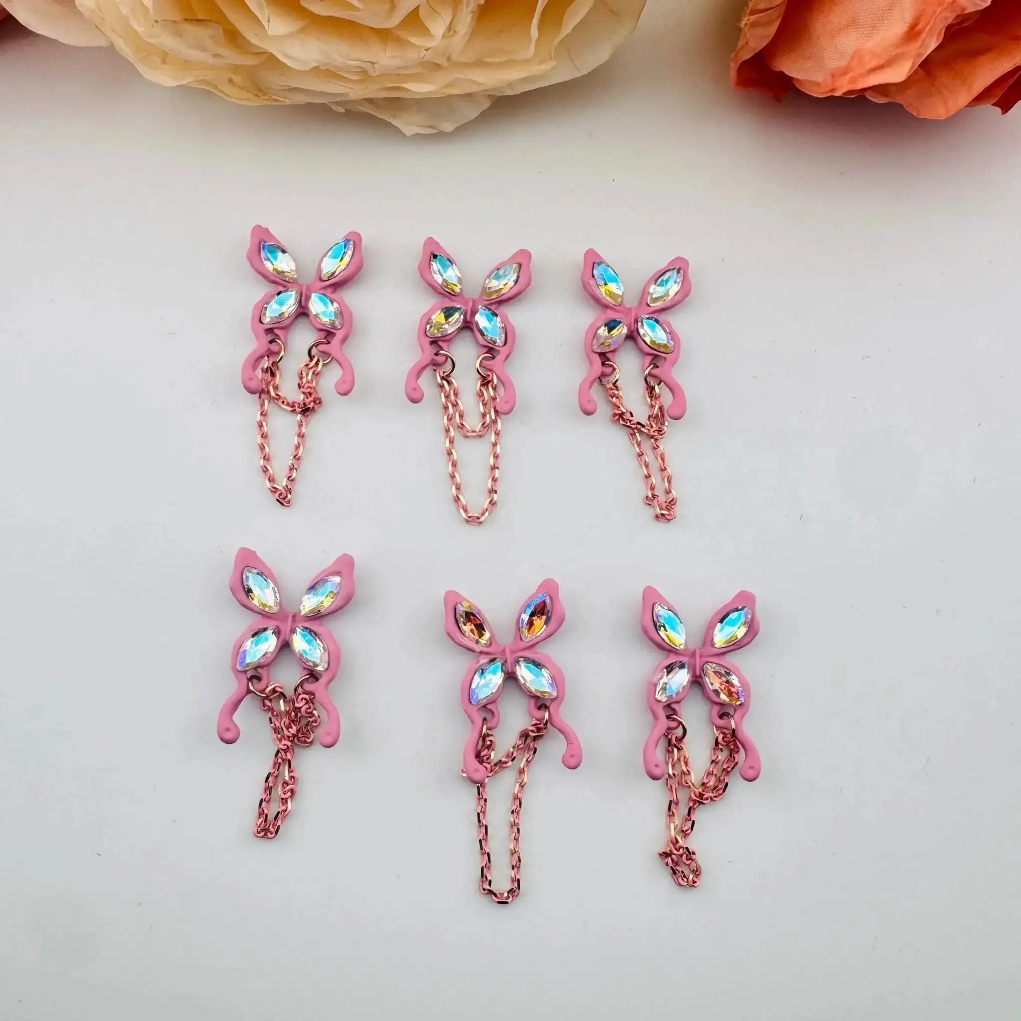 FS101111-About 14×35mm Butterfly Metal Nail Charms For Making Fancy Beads Or Fancy Beadable Pens -Zoe DIY Wholesale