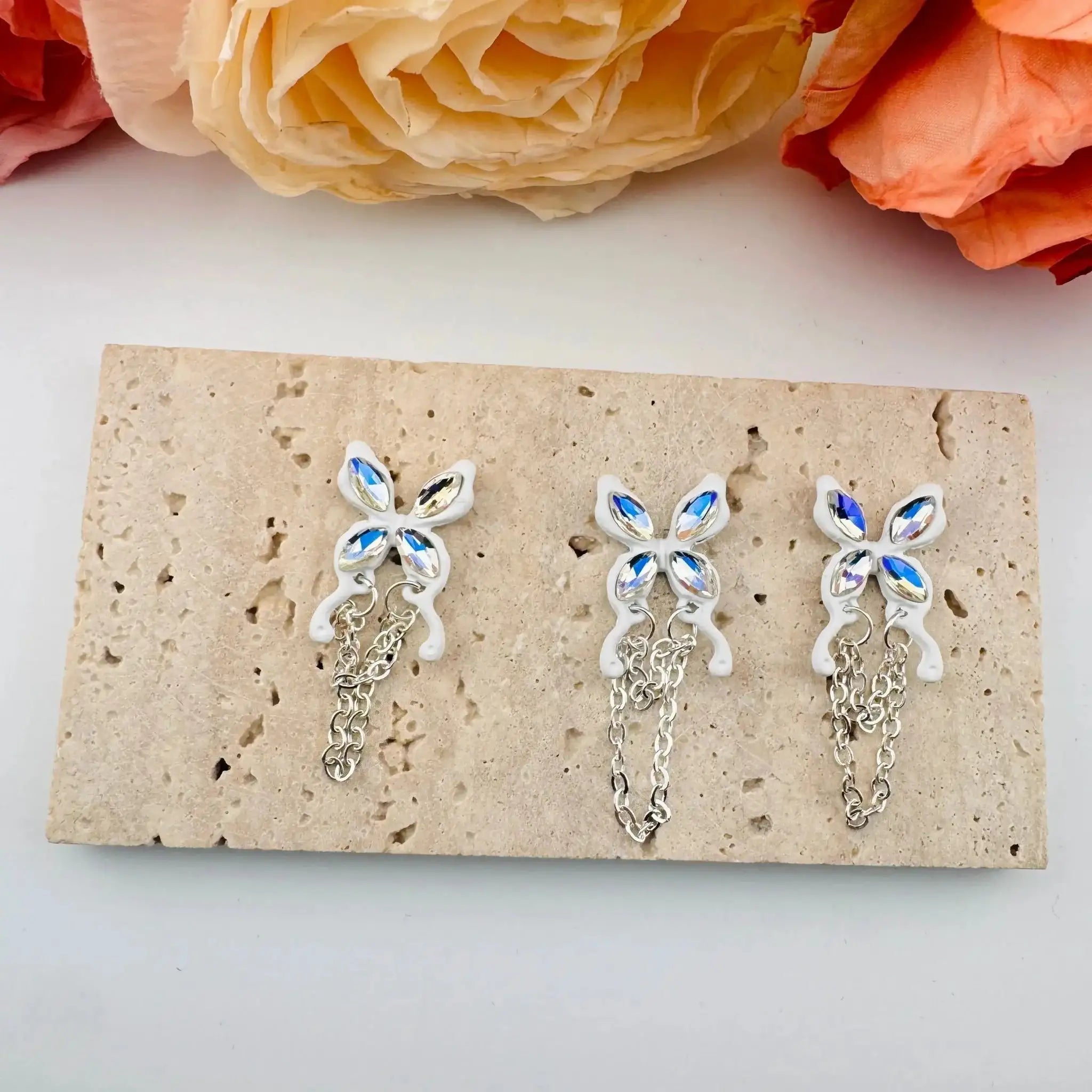 FS101111-About 14×35mm Butterfly Metal Nail Charms For Making Fancy Beads Or Fancy Beadable Pens -Zoe DIY Wholesale