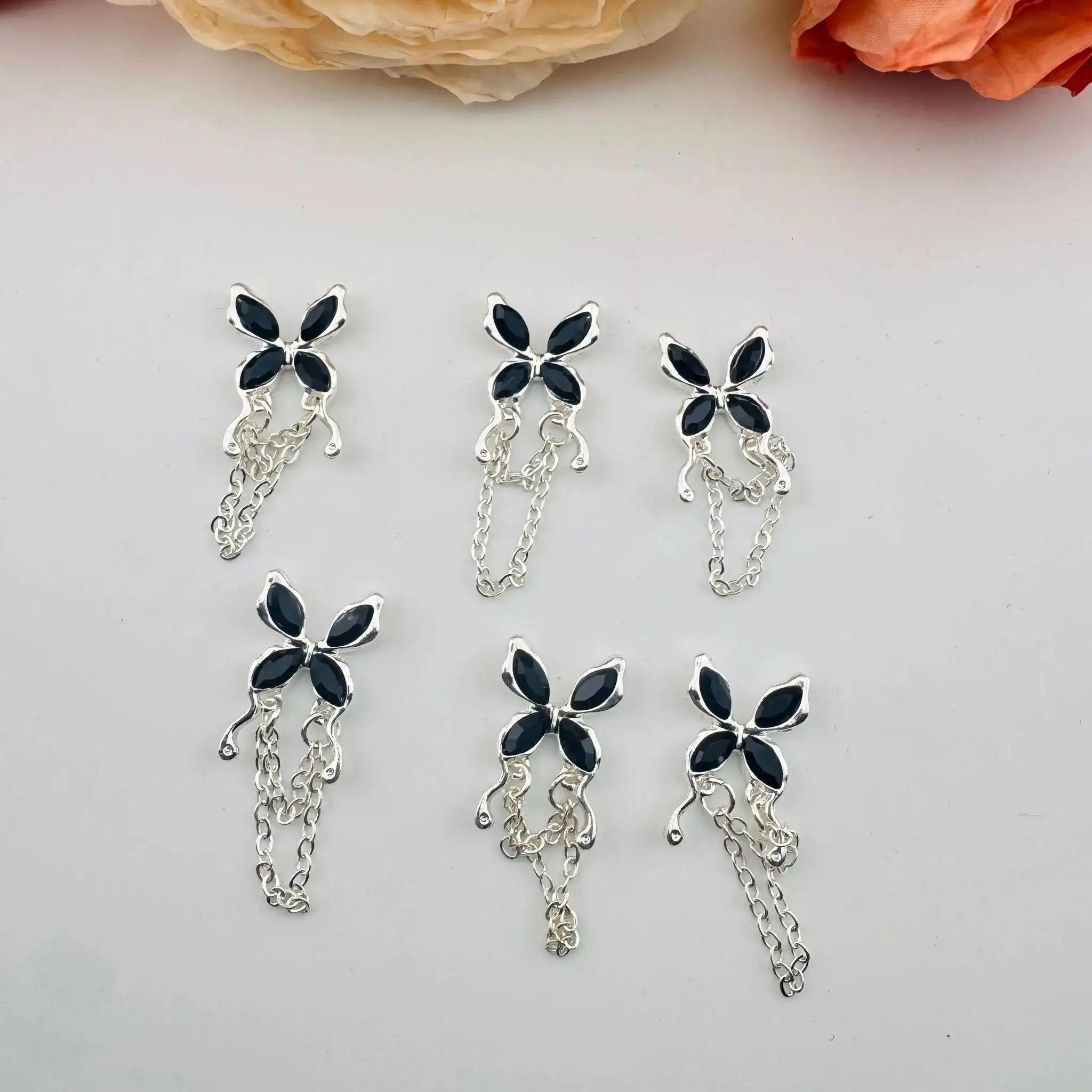 FS101111-About 14×35mm Butterfly Metal Nail Charms For Making Fancy Beads Or Fancy Beadable Pens -Zoe DIY Wholesale