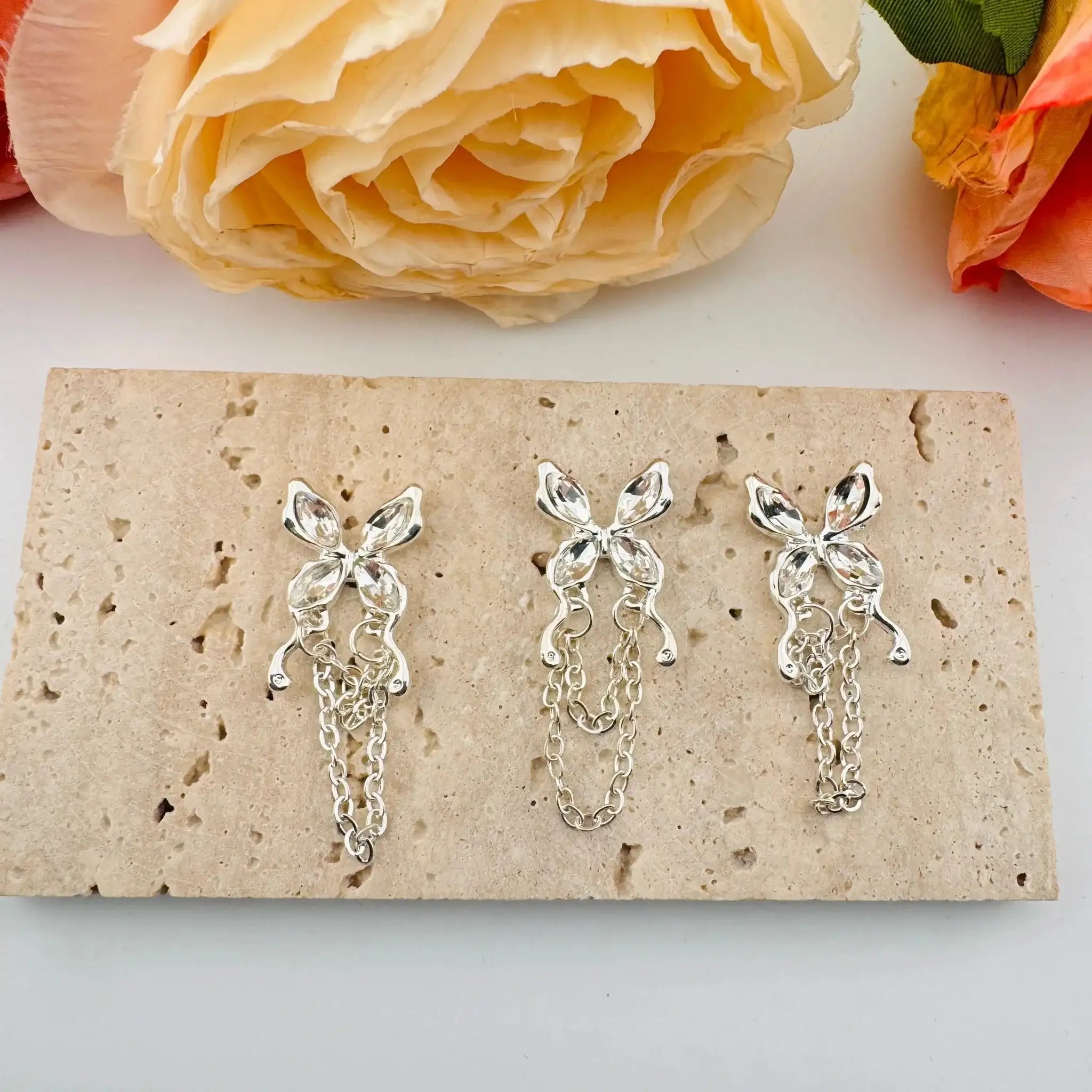 FS101111-About 14×35mm Butterfly Metal Nail Charms For Making Fancy Beads Or Fancy Beadable Pens -Zoe DIY Wholesale