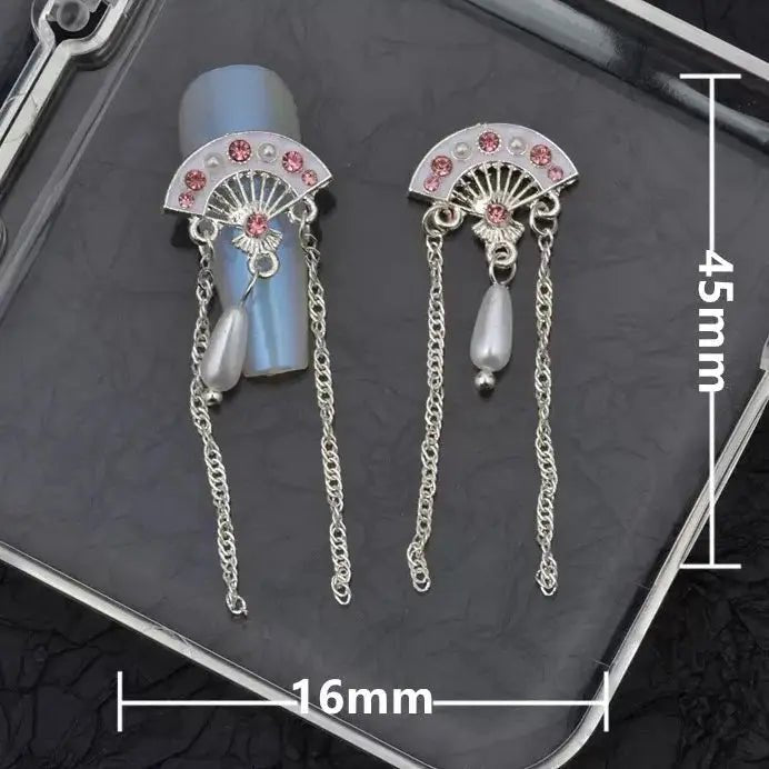FS101118-About 16×45mm Fan Metal Nail Charms For Making Fancy Beads Or Fancy Beadable Pens -Zoe DIY Wholesale
