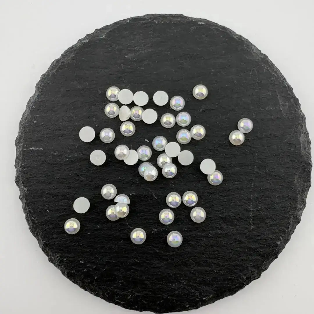 FS101127-5mm AB Half Pearl Looking Half Acrylic Pearl Patch -Zoe DIY Wholesale