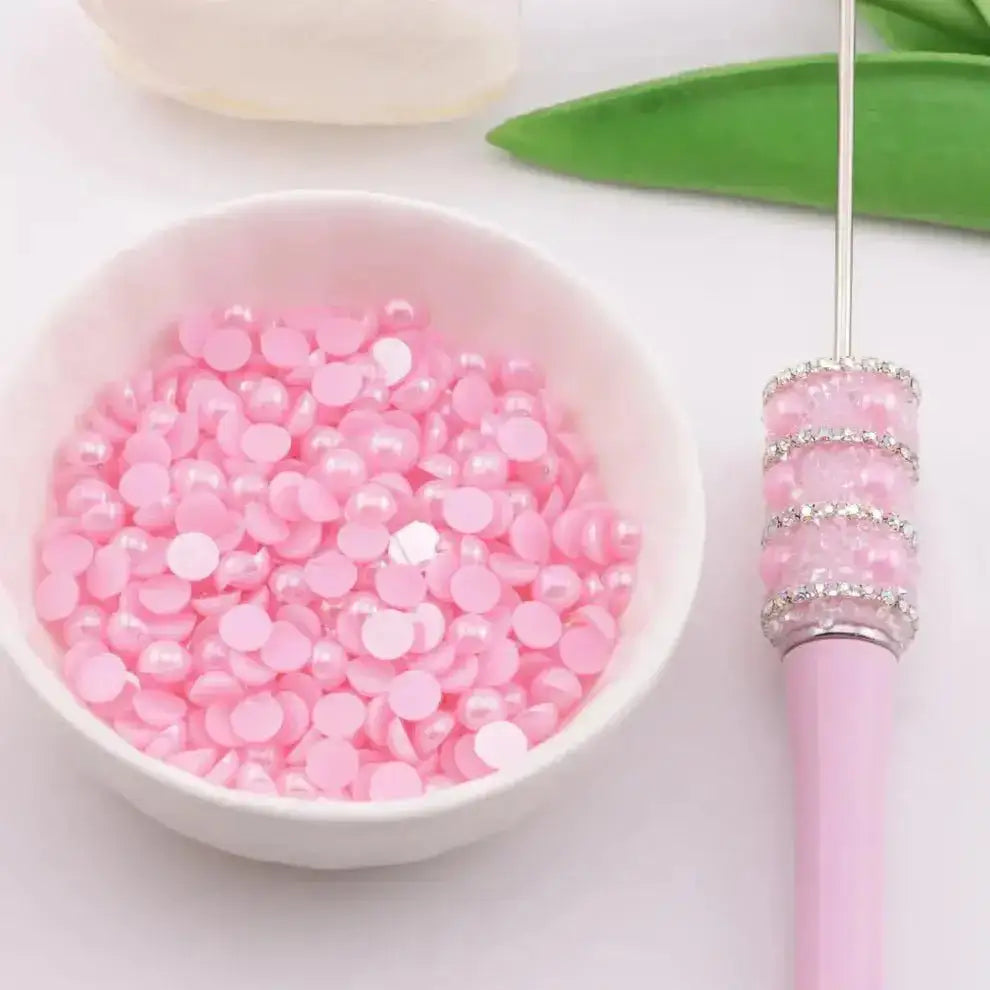 FS101127-5mm AB Half Pearl Looking Half Acrylic Pearl Patch -Zoe DIY Wholesale