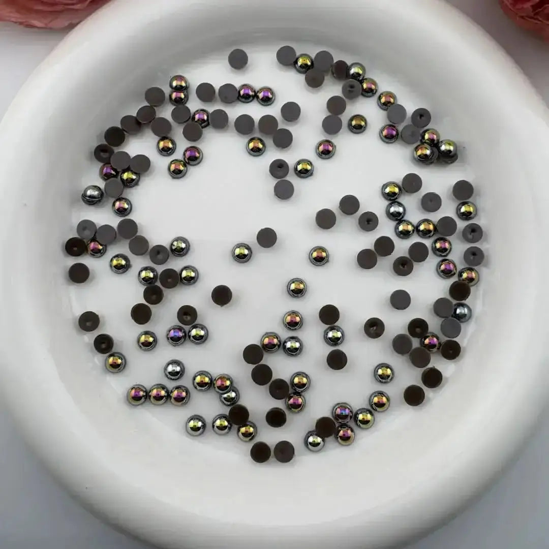 FS101127-5mm AB Half Pearl Looking Half Acrylic Pearl Patch -Zoe DIY Wholesale