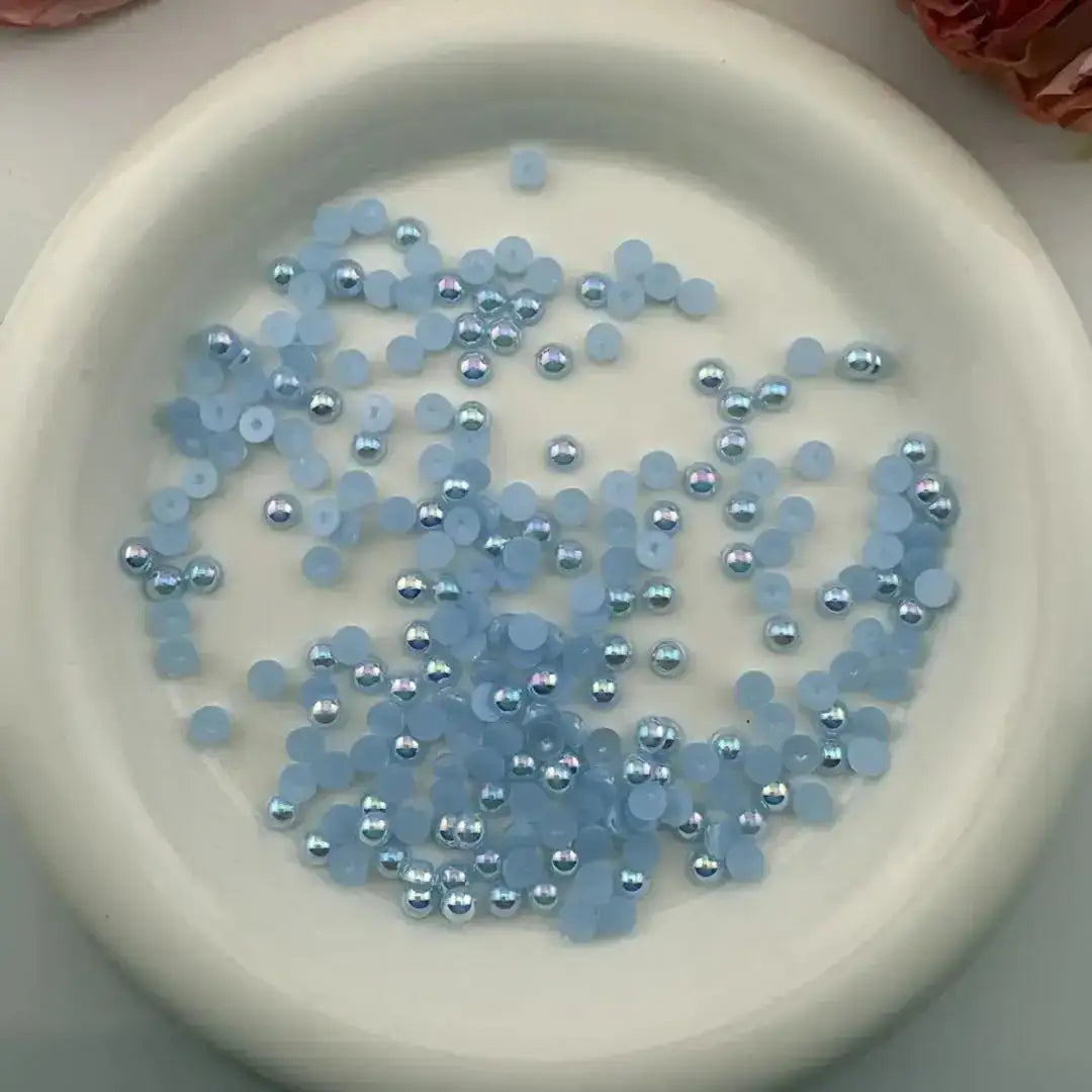 FS101127-5mm AB Half Pearl Looking Half Acrylic Pearl Patch -Zoe DIY Wholesale