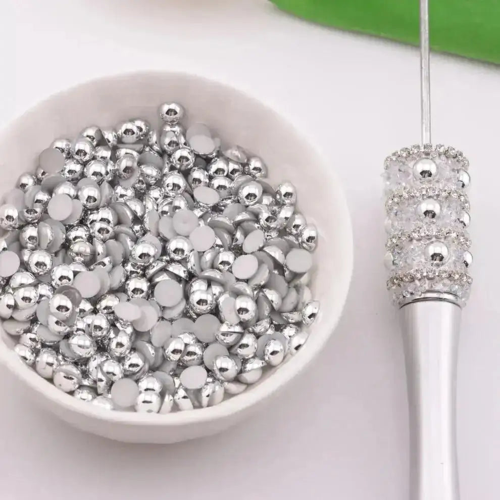 FS101127-5mm AB Half Pearl Looking Half Acrylic Pearl Patch -Zoe DIY Wholesale