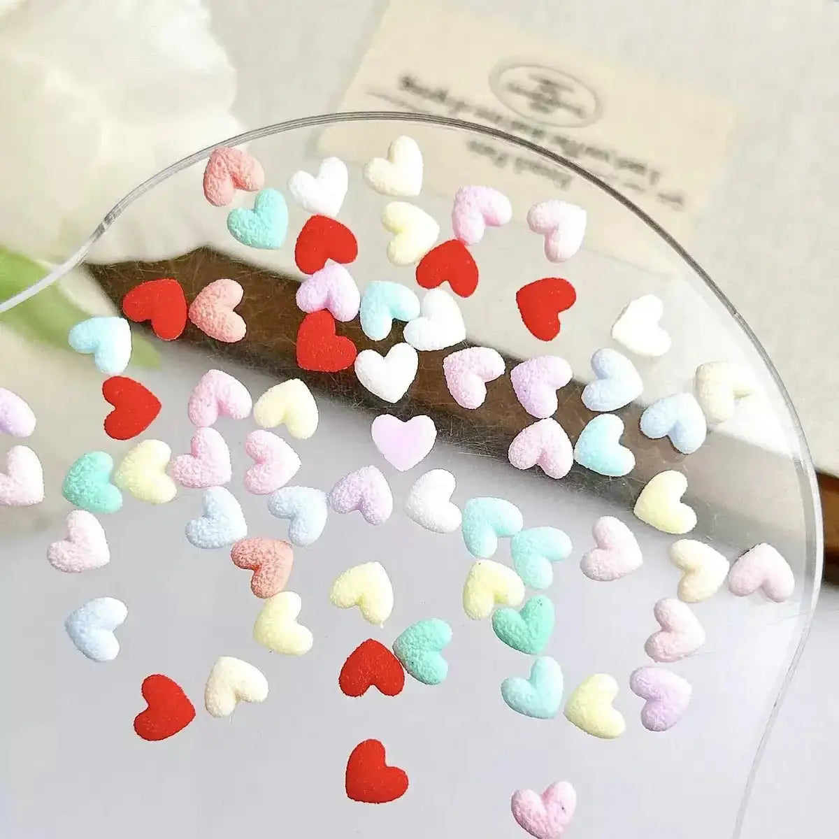 FS101206-About 6*7mm Random Mixed Glowing Heart Nail Charms For Making Fancy Beads Or Fancy Pens -Zoe DIY Wholesale