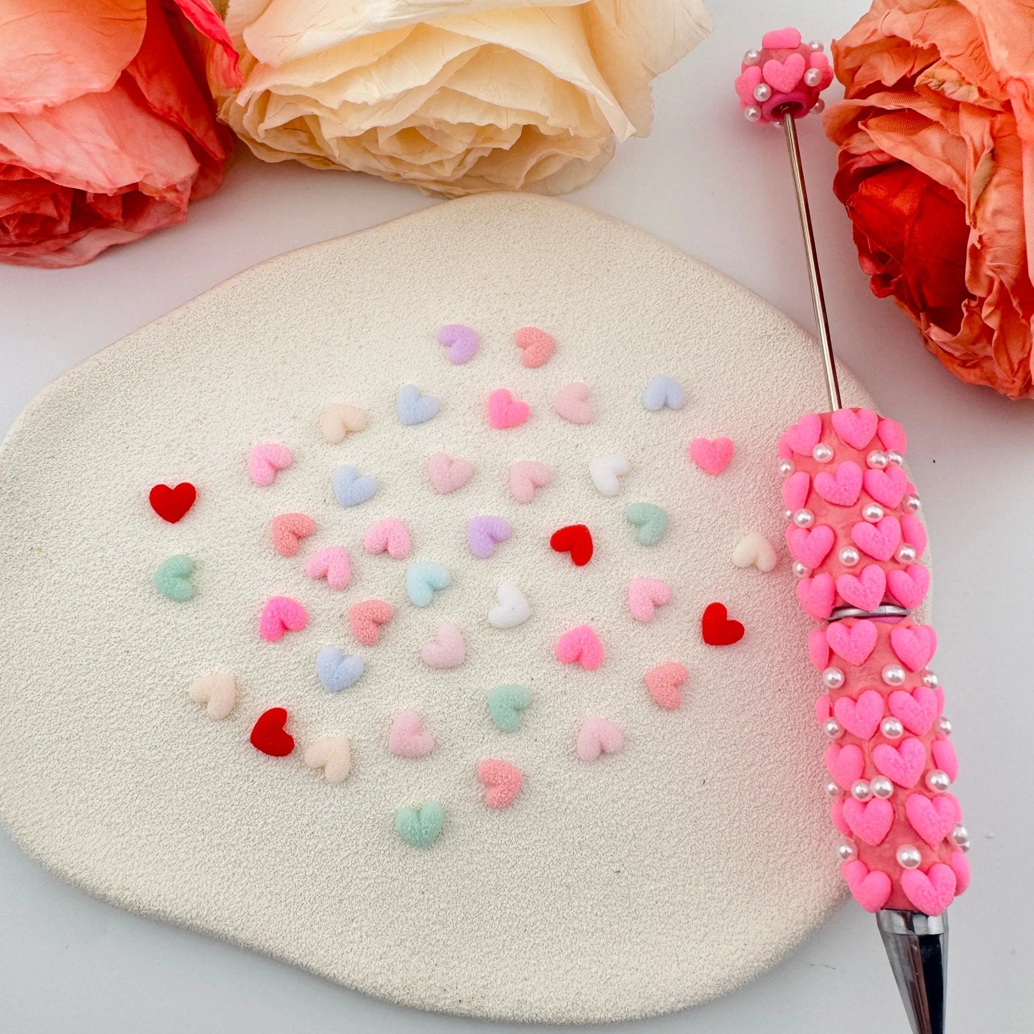 FS101206-About 6*7mm Random Mixed Glowing Heart Nail Charms For Making Fancy Beads Or Fancy Pens -Zoe DIY Wholesale