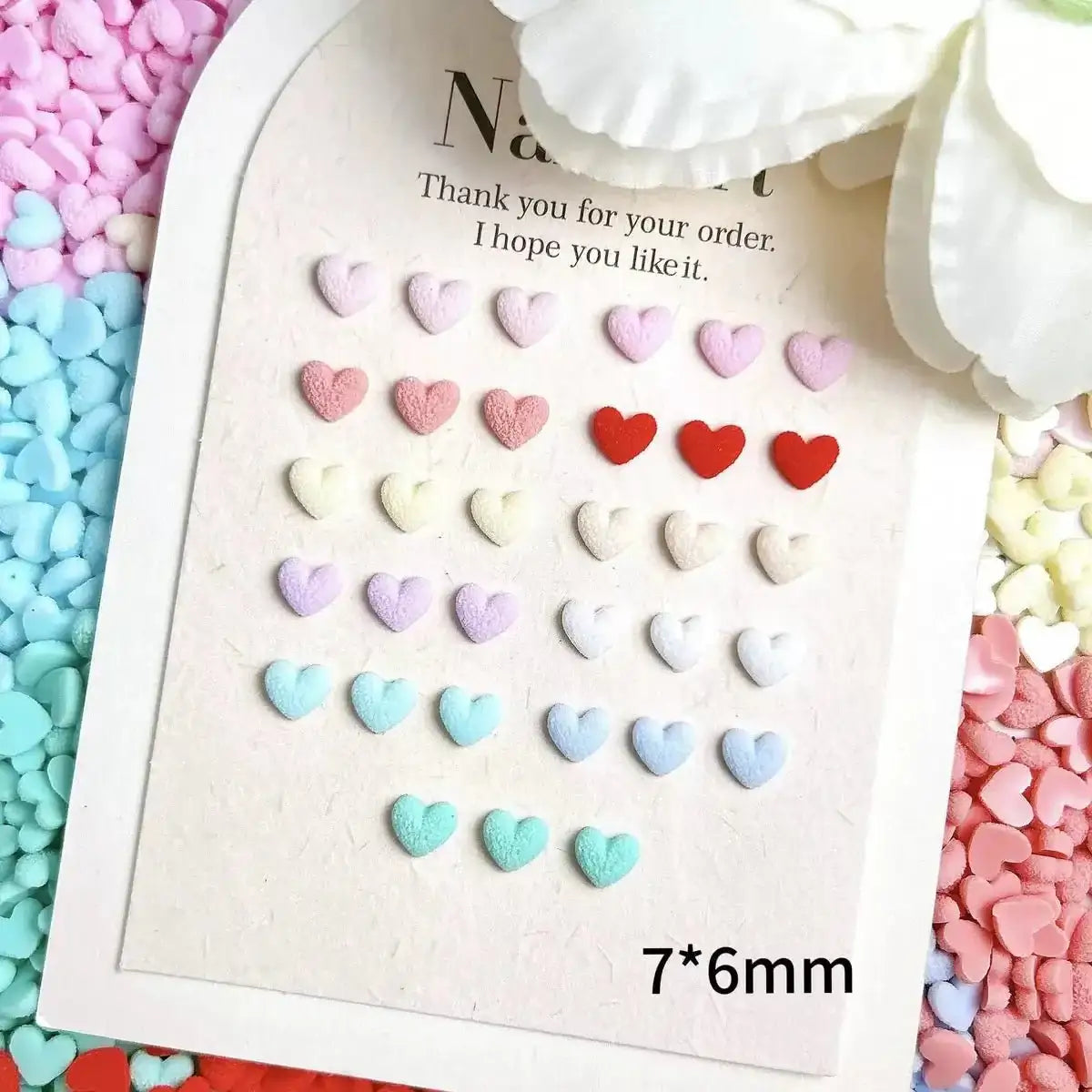 FS101206-About 6*7mm Random Mixed Glowing Heart Nail Charms For Making Fancy Beads Or Fancy Pens -Zoe DIY Wholesale