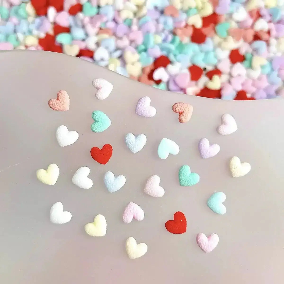 FS101206-About 6*7mm Random Mixed Glowing Heart Nail Charms For Making Fancy Beads Or Fancy Pens -Zoe DIY Wholesale