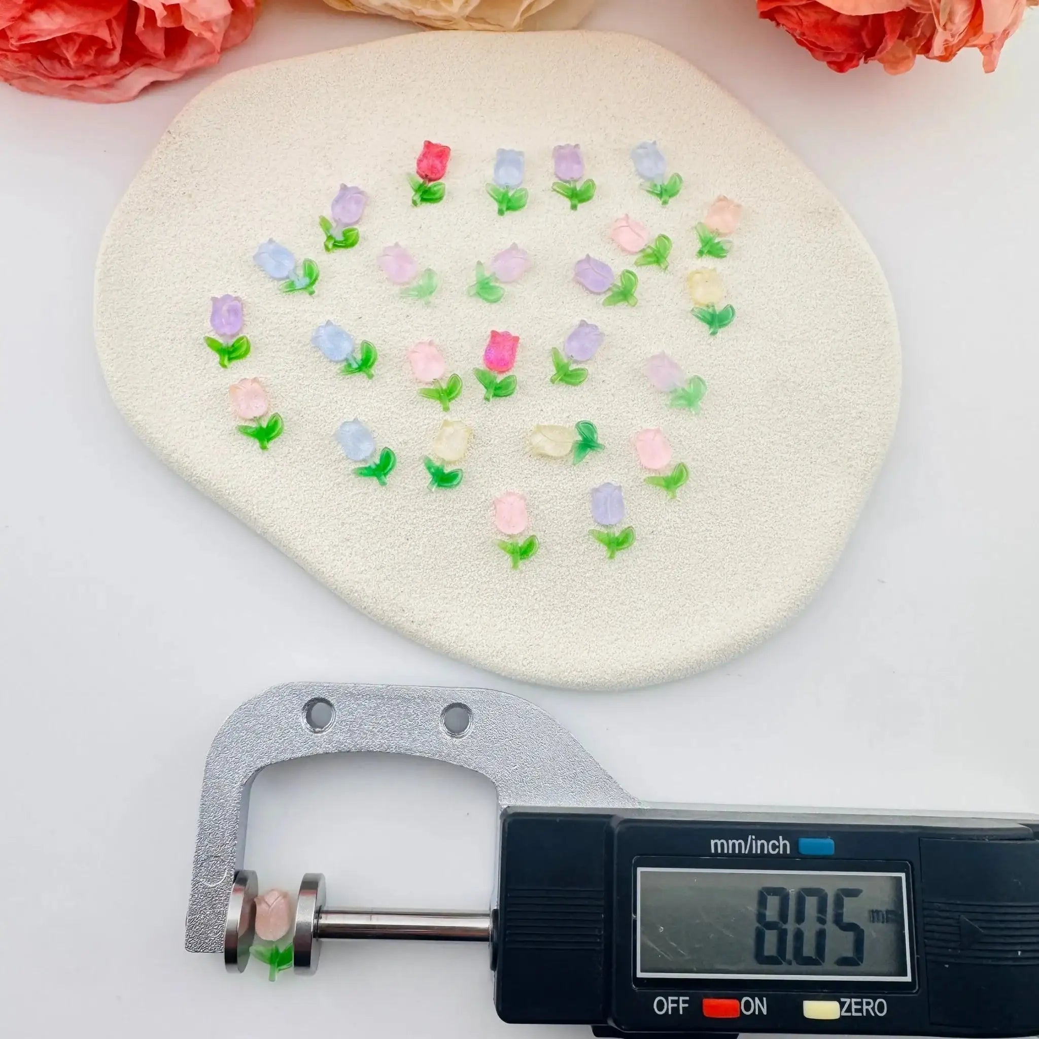 FS101207-About 8*13mm Random Mixed Tulips Nail Charms For Making Fancy Beads Or Fancy Pens -Zoe DIY Wholesale