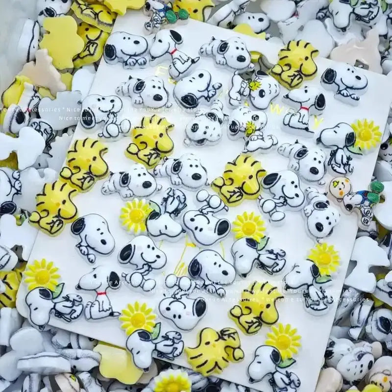 FS101210-Random Mixed Snoopy Nail Charms For Making Fancy Pens Or Fancy Beads -Zoe DIY Wholesale