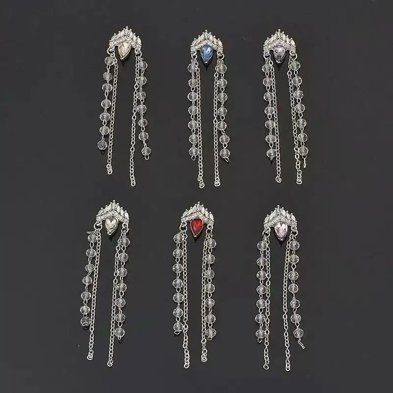 FS101213-About 11*65mm Rhinestone Metal Nail Charms -Zoe DIY Wholesale