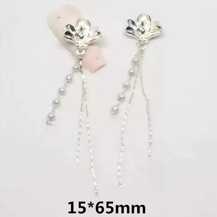 FS101214-About 15*65mm Lutous Flower Nail Charms -Zoe DIY Wholesale