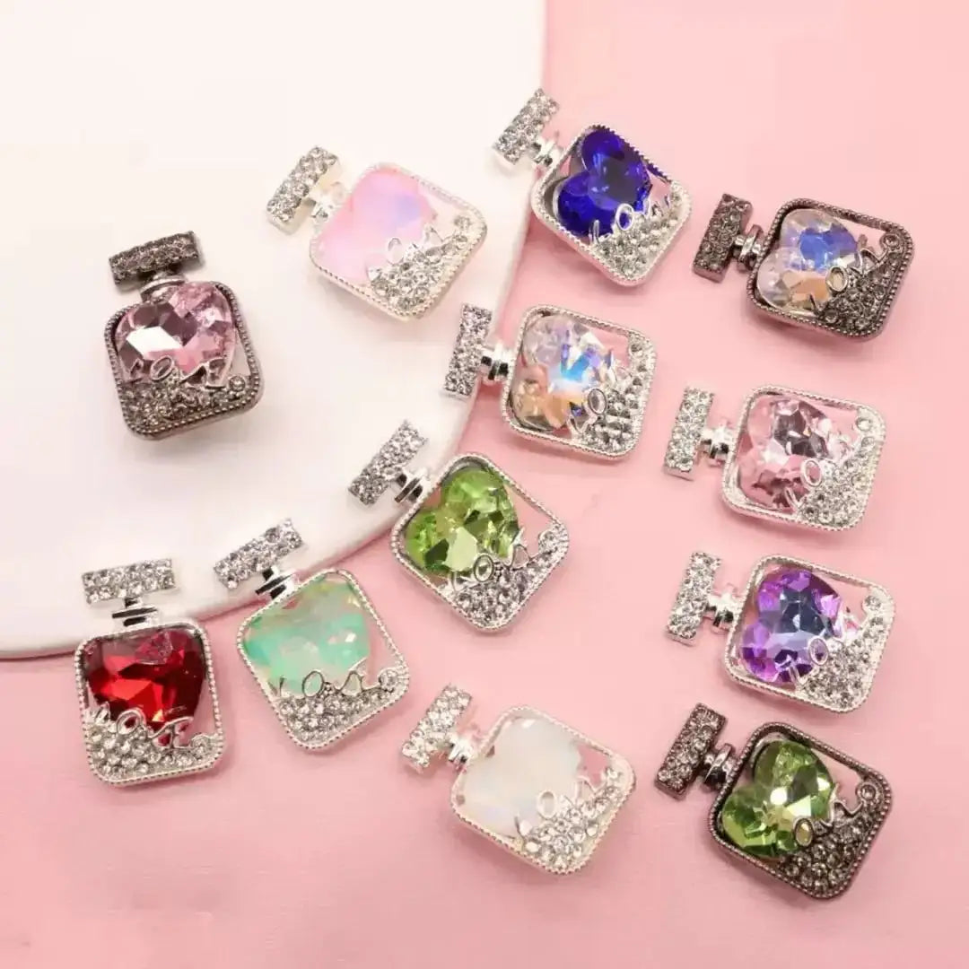 FS101236-About 17*25mm Perfume bottle Metal Patch -Zoe DIY Wholesale
