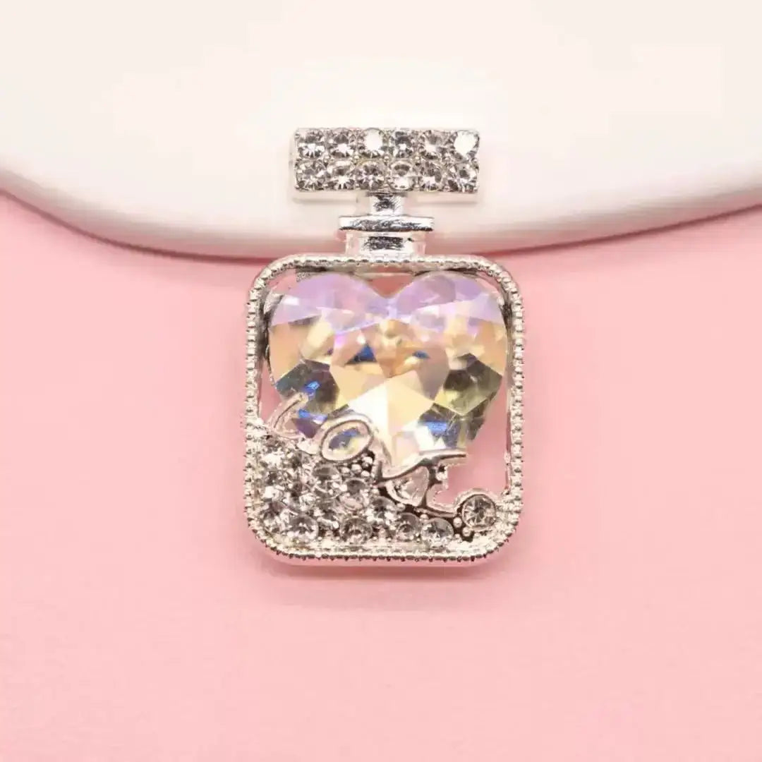 FS101236-About 17*25mm Perfume bottle Metal Patch -Zoe DIY Wholesale