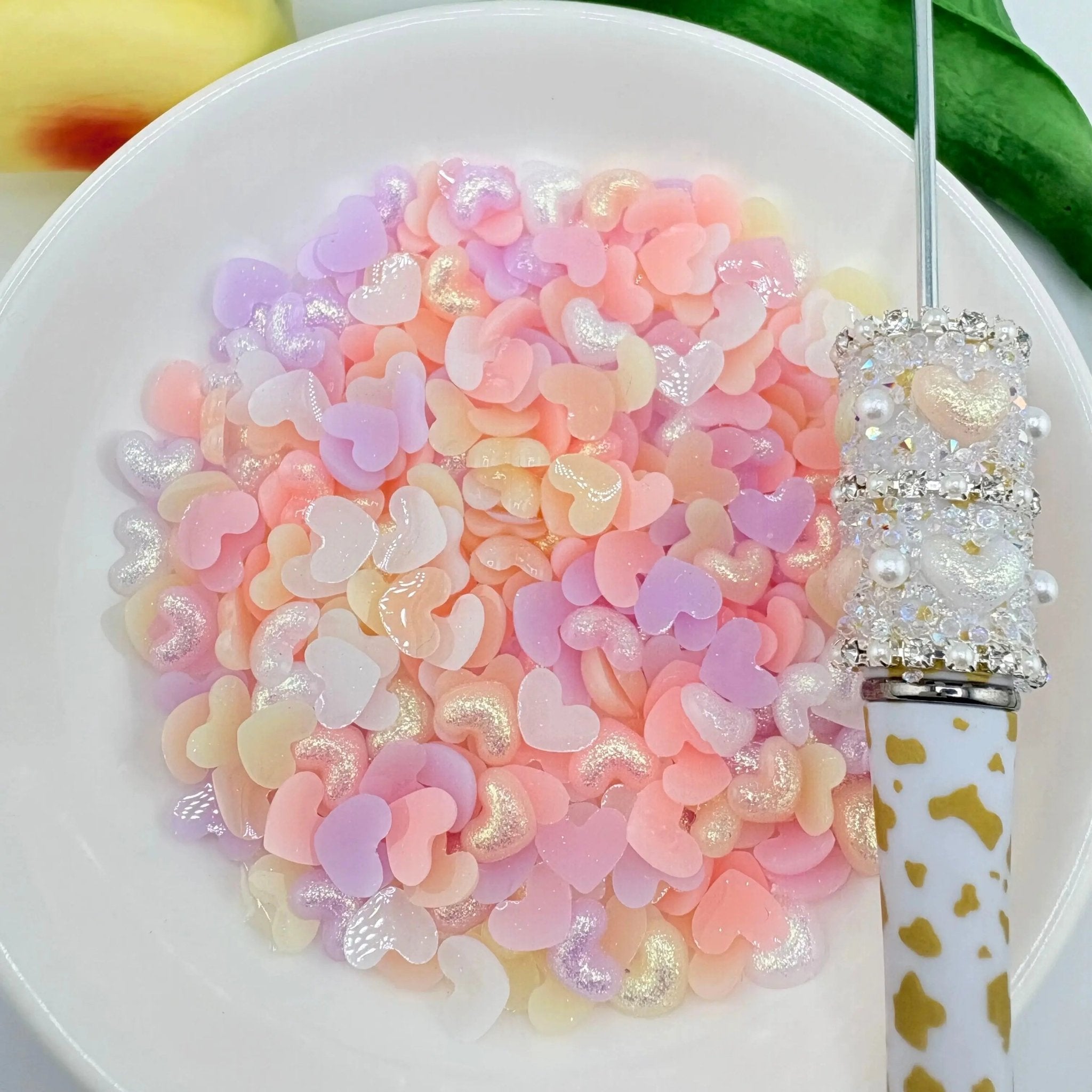 FS101252-About 6*8MM Heart Nail Charms -Zoe DIY Wholesale