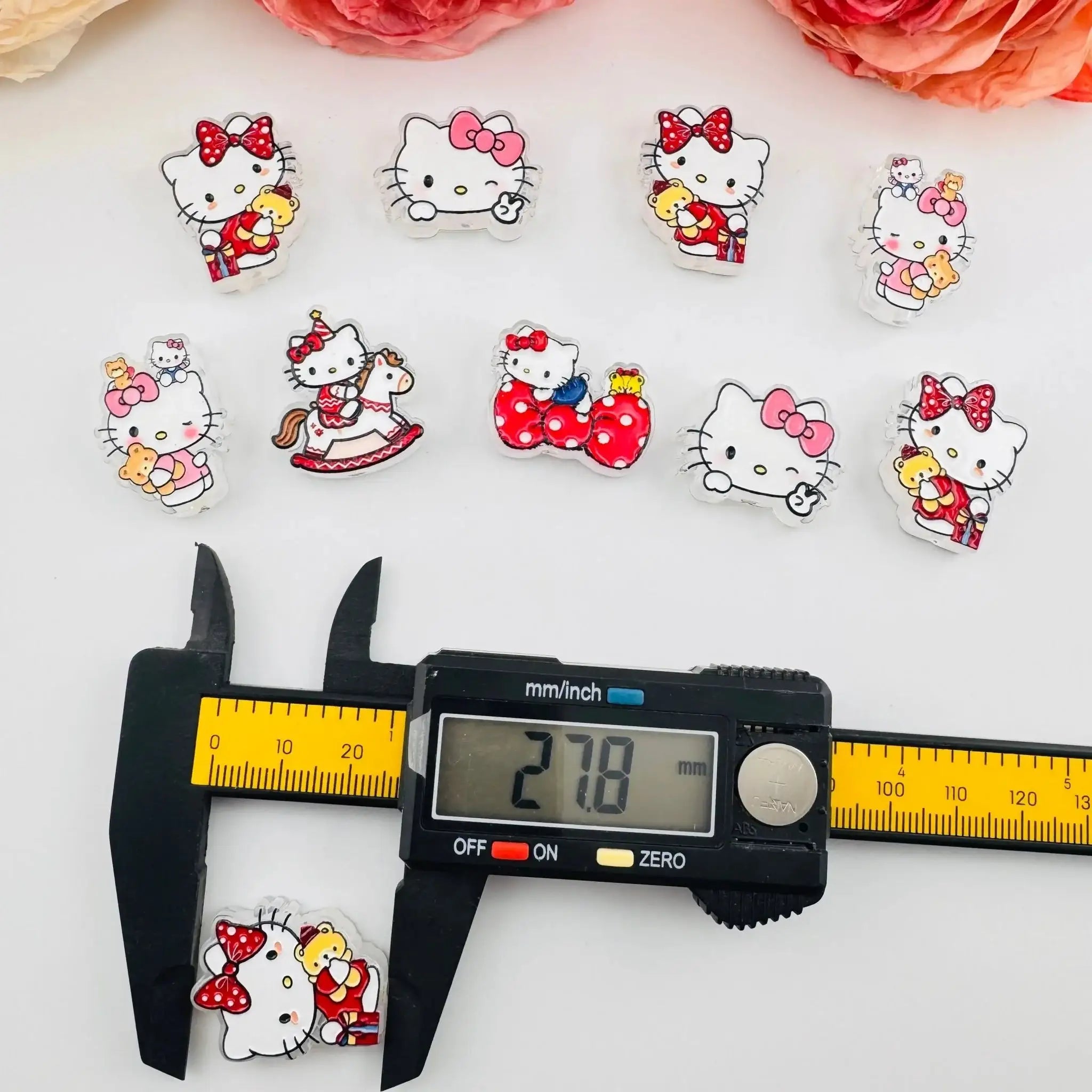 FS101265-About 22*28mm Double Side Printed HK Acrylic Beads For Beadable Pens Keychain Making -Zoe DIY Wholesale