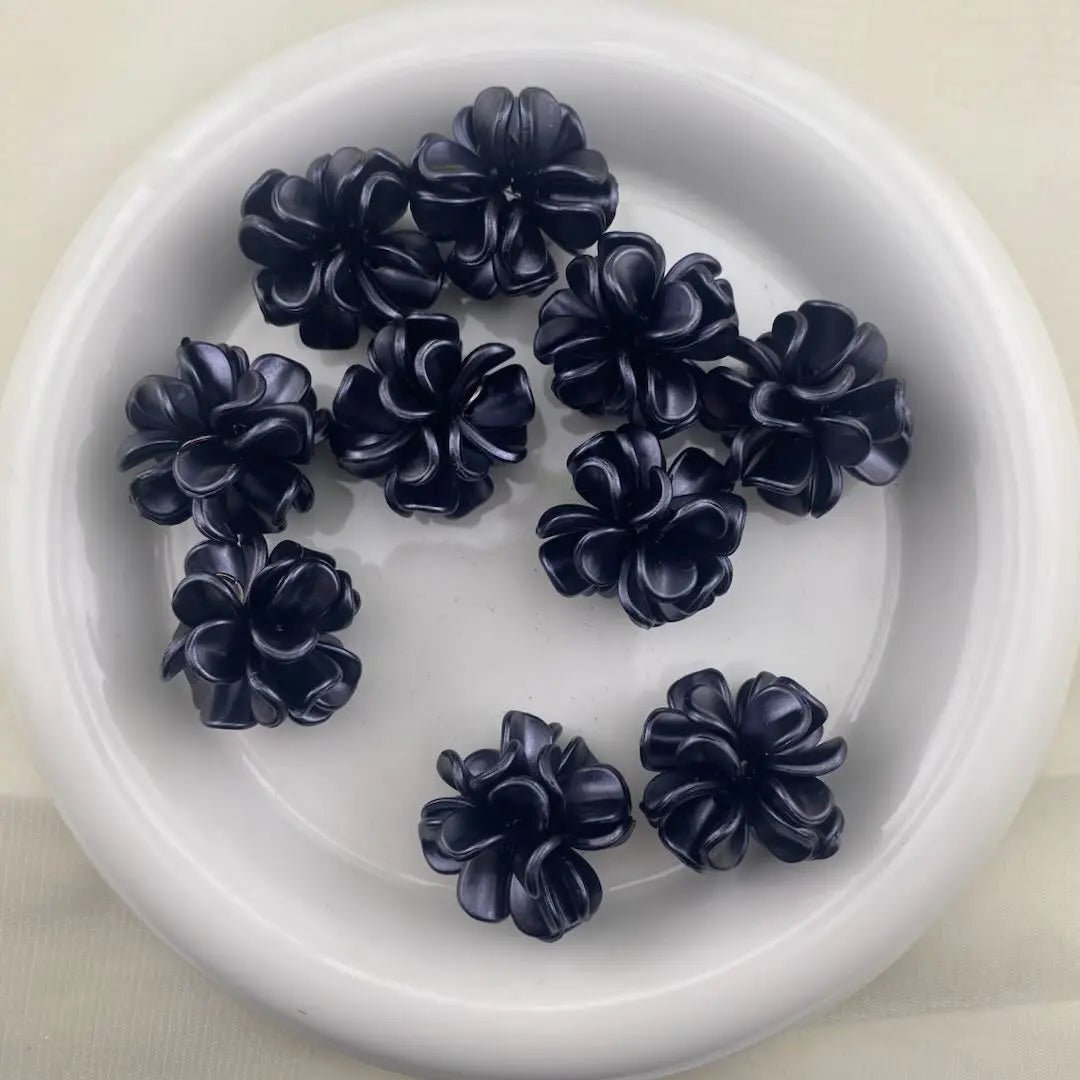 FS1013-28MM Pearl Looking Flower Beads With Ring Connector Fit For Beadable Pens -Zoe DIY Wholesale