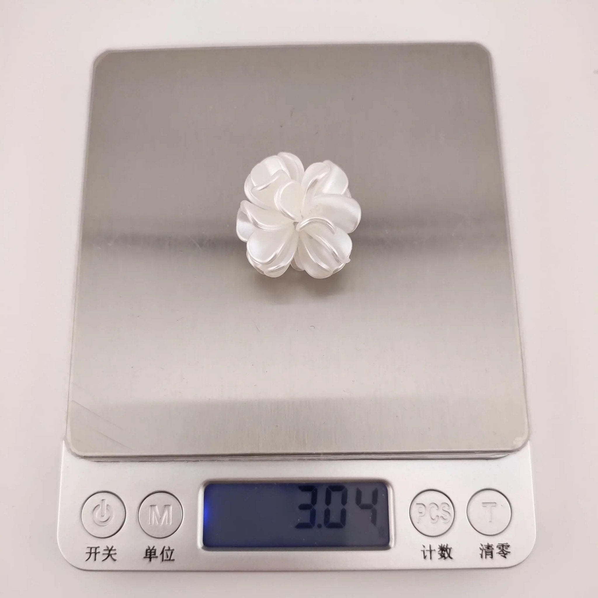 FS1013-28MM Pearl Looking Flower Beads With Ring Connector Fit For Beadable Pens -Zoe DIY Wholesale