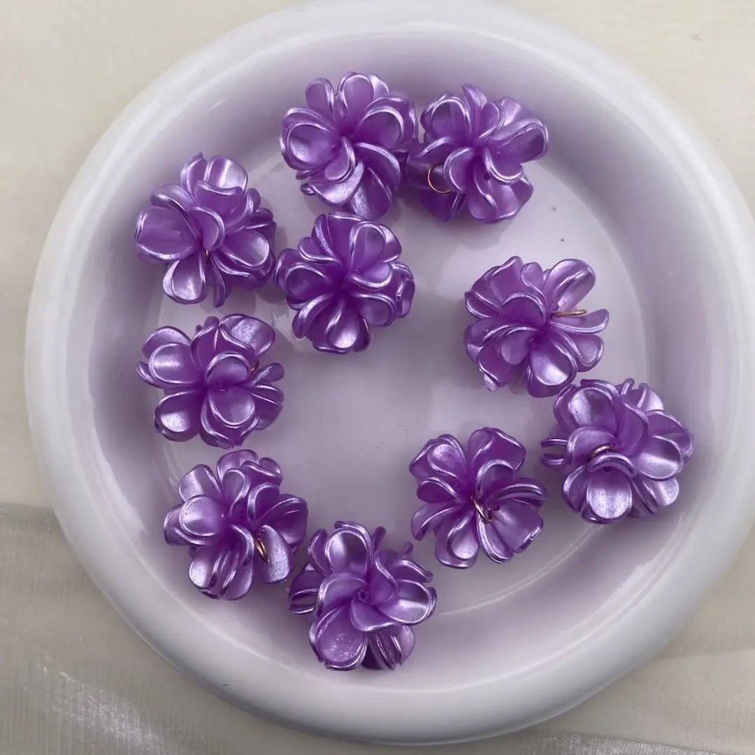 FS1013-28MM Pearl Looking Flower Beads With Ring Connector Fit For Beadable Pens -Zoe DIY Wholesale