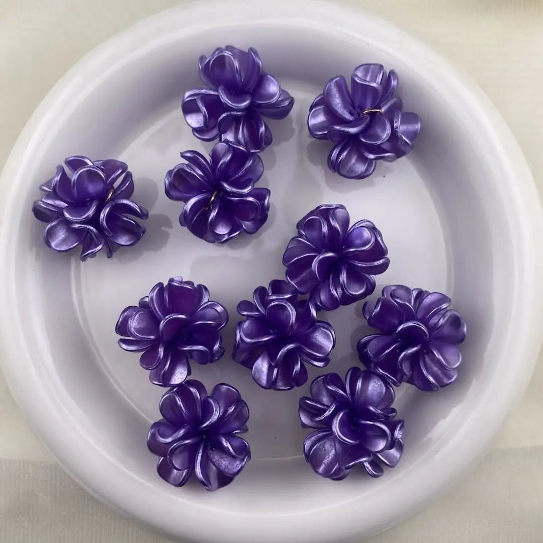 FS1013-28MM Pearl Looking Flower Beads With Ring Connector Fit For Beadable Pens -Zoe DIY Wholesale