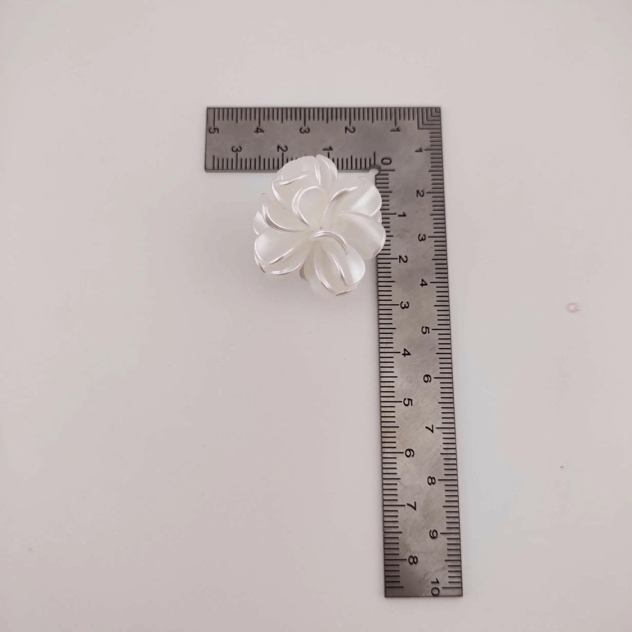 FS1013-28MM Pearl Looking Flower Beads With Ring Connector Fit For Beadable Pens -Zoe DIY Wholesale
